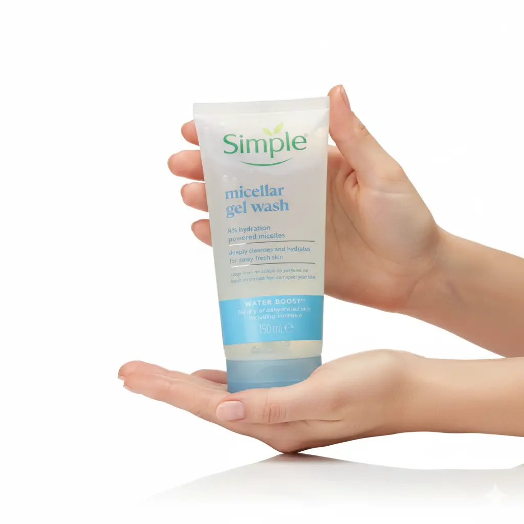Simple Micellar Gel Wash – Water Boost – 150ml (Hydrating Face Wash) - Image 3
